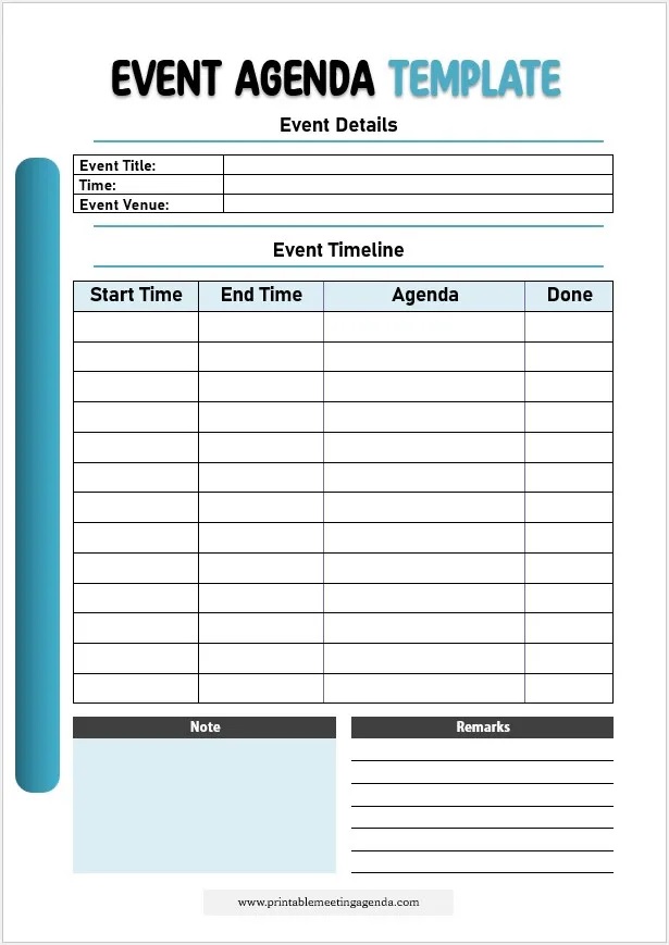  Professional Event Agenda Format